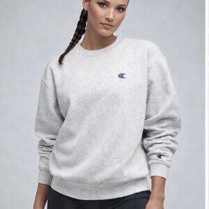 Champion Reverse Weave® Crew Neck Sweatshirt in Heather Gray